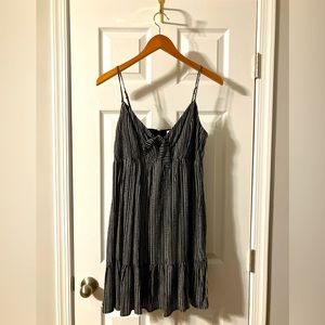 FRANCESCA’S Mi Ami Black and White Spaghetti Strap Dress, Size Large